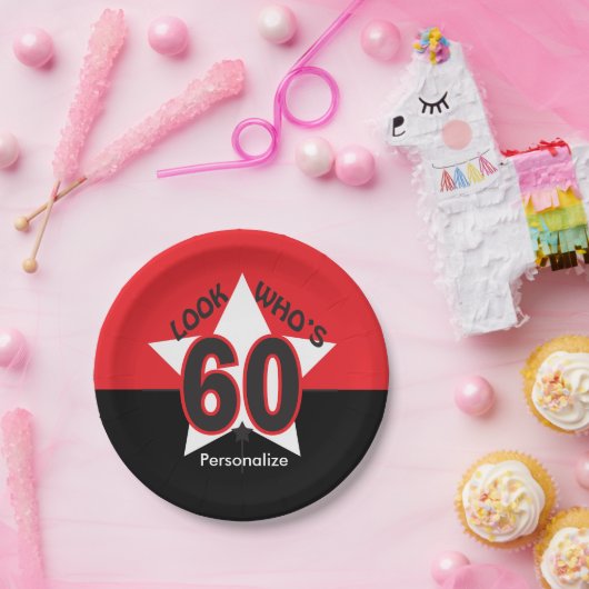 Kijk eens wie er 60 zijn | 60e verjaardag papieren bordje (Feest)