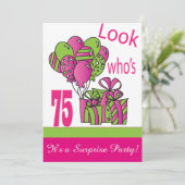 Kijk eens wie er 75 is | 75e verjaardag kaart (Staand voorkant)