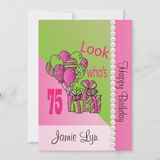 Kijk eens wie er 75 is | 75e verjaardag kaart (Voorkant)