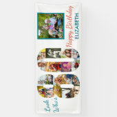 Kijk eens wie er 80 is Foto Collage 80th Birthday  Spandoek (Verticaal)