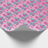 Kijk eens wie er 85 is in Pink & Turquoise2 - 85th Cadeaupapier (Hoek)