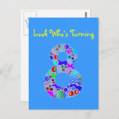 Kijk eens wie er 8 draait briefkaart (Voorkant / Achterkant)