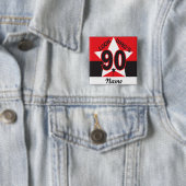 Kijk eens wie er 90 is | 90e verjaardag vierkante button 5,1 cm (In situ)