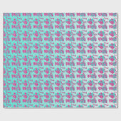 Kijk eens wie er 90 is in Pink en Turquoise - 90th Cadeaupapier (Vlak)