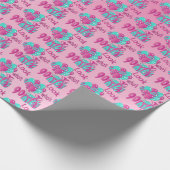 Kijk eens wie er 90 is in Pink & Turquoise2 - 90th Cadeaupapier (Hoek)