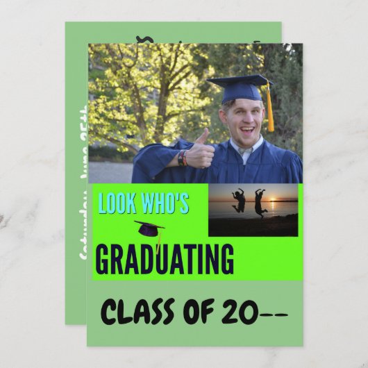 Kijk eens wie er afstudeert! 1 foto groen kaart (Voorkant / Achterkant)