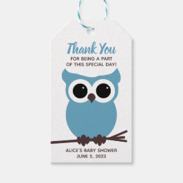 Kijk eens wie er bijna komt! Blauwe Baby shower Cadeaulabel