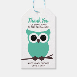 Kijk eens wie er bijna komt! Blauwgroen Baby showe Cadeaulabel