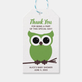 Kijk eens wie er bijna komt! Groen Baby shower Cadeaulabel