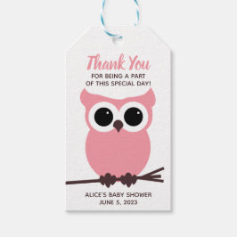 Kijk eens wie er bijna komt! Roze Baby shower Cadeaulabel