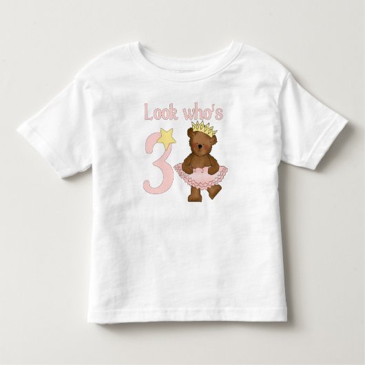 Kijk eens wie er drie jarig is kinder shirts (Voorkant)