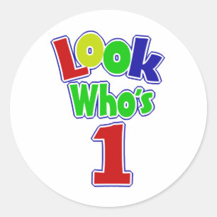 Kijk eens wie er één is ronde sticker