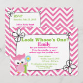 Kijk eens wie er één is! Uil Eerste Verjaardag Uit Kaart (Voorkant / Achterkant)