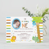 Kijk eens wie er één is - Whimsical Animal Theme Kaart (Staand voorkant)