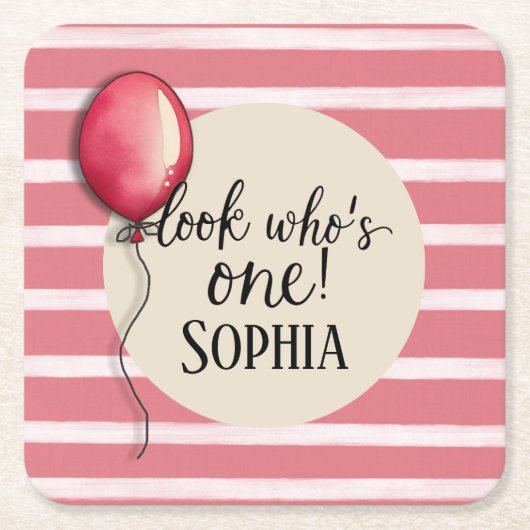 Kijk eens wie er één jarig is kartonnen onderzetters (Voorkant)