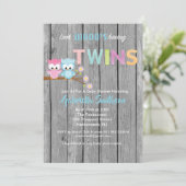 Kijk eens wie er een Twins Baby shower Card heeft Kaart (Staand voorkant)