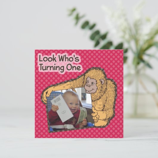 Kijk eens wie er een uitnodiging van de Birthday P (Staand voorkant)