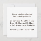 Kijk eens wie er een uitnodiging van de Birthday P (Achterkant)