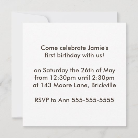 Kijk eens wie er een uitnodiging van de Birthday P (Achterkant)