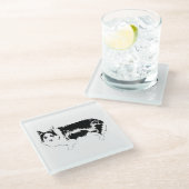 Kijk eens wie er kijkt glazen onderzetter (Schuin)