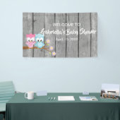 Kijk eens wie er met Twins Baby shower Owl Banner  (Beurs)