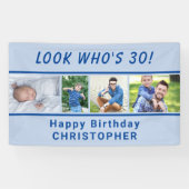 Kijk eens wie er op elke leeftijd 4 Foto Blue Birt Spandoek (Horizontaal)