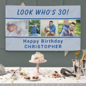 Kijk eens wie er op elke leeftijd 4 Foto Blue Birt Spandoek