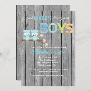 Kijk eens wie er twee-in-boys Baby shower-kaarten Kaart