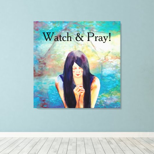 Kijk en Pray Canvas Afdruk (Insitu (Houten vloer))