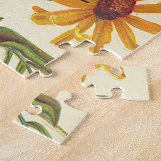  kijk, gele bloemen en een Insecte Puzzle Legpuzzel (Zijkant)