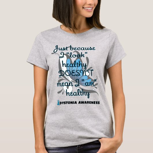 "Kijk" gezond/vlinder... dystonie T-shirt (Voorkant)