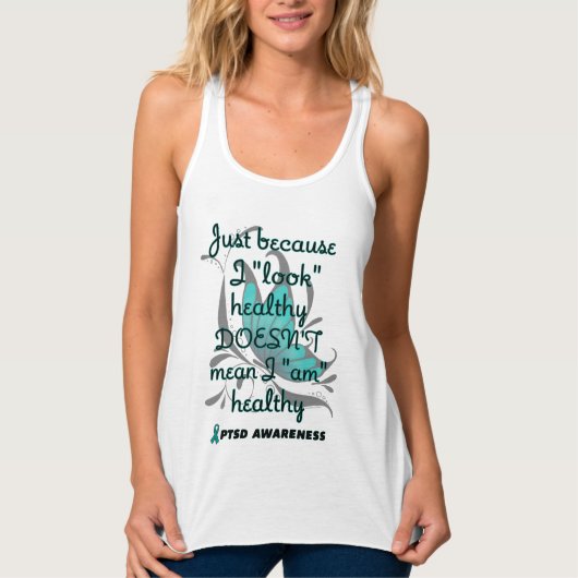 "Kijk" gezond/vlinder...PTSD-Tanktop Tanktop (Voorkant)