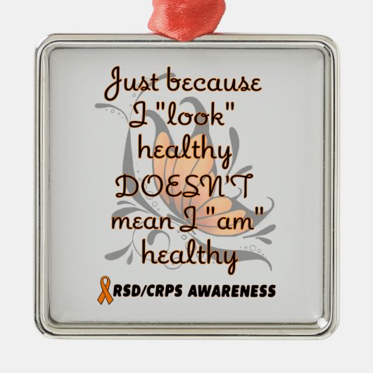 "Kijk" gezond/vlinder...RSD/CRPS Metaal Ornament (Voorkant)