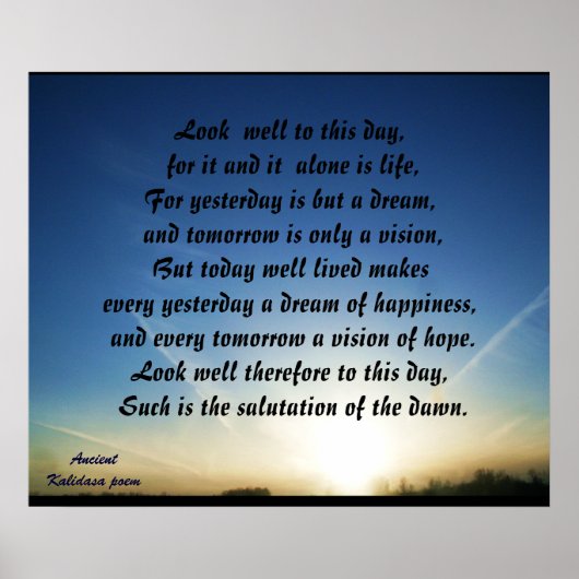 KIJK GOED NAAR DEZE DAG POSTER (Voorkant)