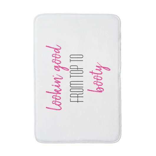 Kijk goed van boven naar Booty Pink Funny Girly Badmat (Voorkant Verticaal)