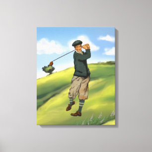  kijk Golfer Golf Canvas Afdruk
