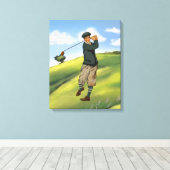 kijk Golfer Golf Canvas Afdruk (Insitu (Houten vloer))