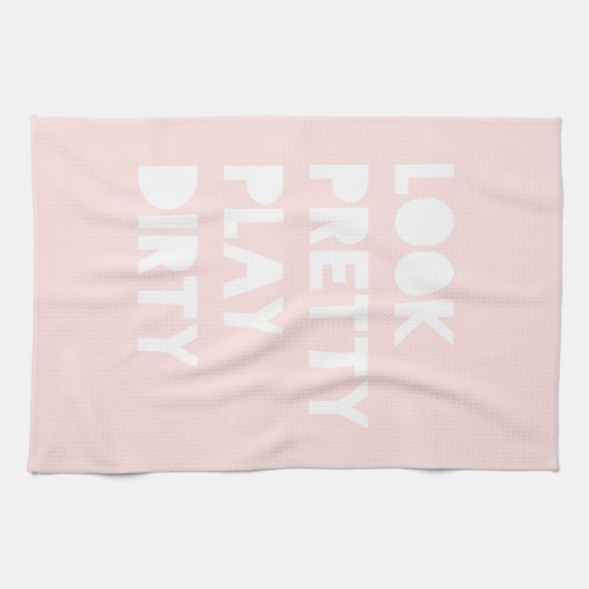 Kijk grappige slogan Blush Pink Theedoek (Horizontaal)