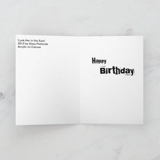 'Kijk haar in de ogen' op een Kaart (Binnen)