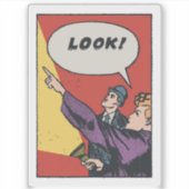 Kijk! Het ding in de lucht • Golden Era Comic Art Sticker (Voorkant)