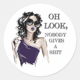 Kijk, het kan niemand schelen ronde sticker