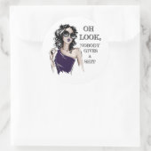 Kijk, het kan niemand schelen ronde sticker (Tas)