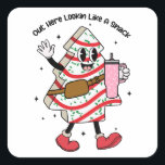 Kijk hier als een snack - Boujee Christmas Vierkante Sticker<br><div class="desc">Kijk hier uit als een snack,  Boujee Christmas Funny Christmas,  Kerstfeest,  Kersttaart,  kerstsnack,  Bougie Christmas,  Kerstboom,  taart,  Stanley Tumbler,  Roze Kerstmis,  Tumbler geïnspireerd,  Riem tas,  Boujee kijken als een snack,  Boom Snack Cake,  grappige Kerstmis,  Bougie Xmas,  Boojee Holiday,  kerstboomtaart, </div>