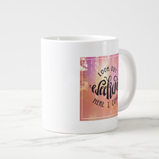 Kijk hier eens naar het weekend. grote koffiekop (Voorkant rechts)
