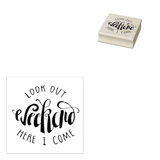 Kijk hier eens naar het weekend. rubberstempel (Gestempeld)