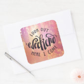 Kijk hier eens naar het weekend. vierkante sticker (Envelop)