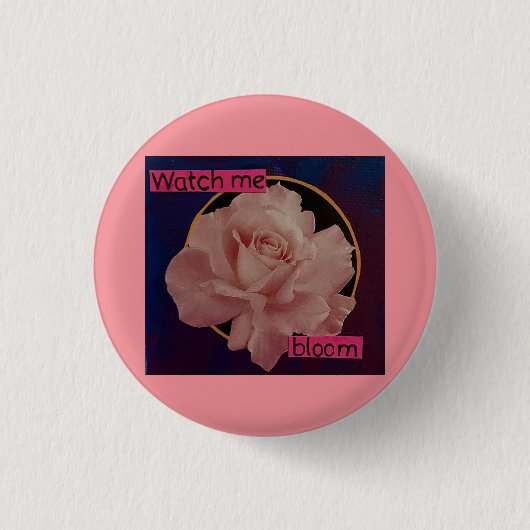 Kijk hoe ik bloei ronde button 3,2 cm (Voorkant)
