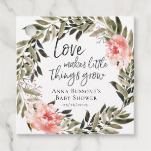 Kijk hoe ik groei Bronzen koraal babyshower favo Bedankjes Labels