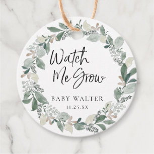 Kijk hoe ik groei Eucalyptus baby shower cadeaut Bedankjes Labels