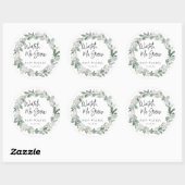 Kijk hoe ik groei | Eucalyptus Baby shower Favor Ronde Sticker (Vel)